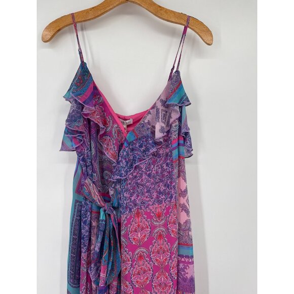 Gianni Bini DANNIJO Isabella Sleeveless Ruffle Chiffon Maxi Dress Large New $199 - Picture 4 of 10